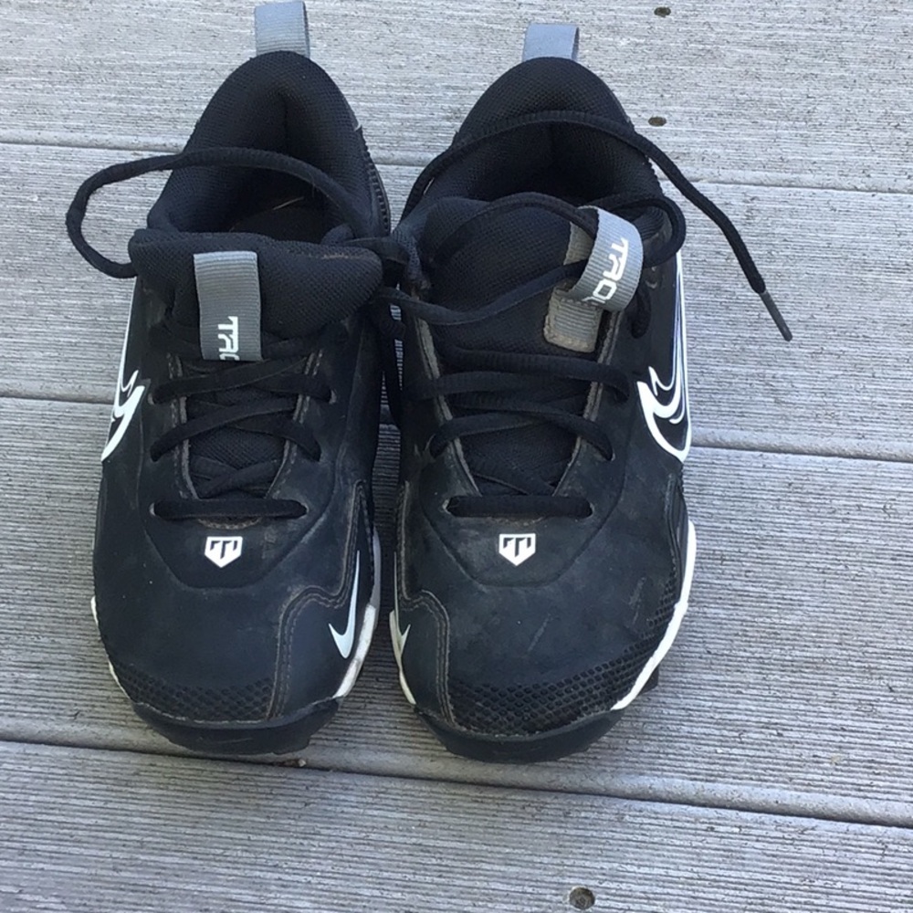 Boys Black and White Baseball Cleats